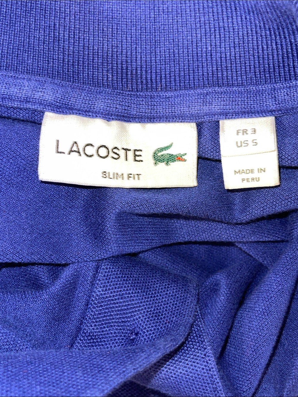 Lacoste Men's Cobalt Blue Slim Fit Small Short-Sleeve Polo - Picture 3 of 4